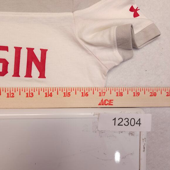 Under Armour Wisconsin Badgers Short Sleeve T Shirt Womens Size Small S Red - Picture 7 of 10